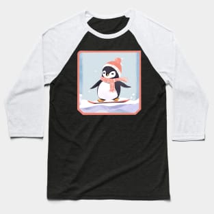 Penguin on snowboard Baseball T-Shirt